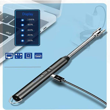 USB Rechargeable Electric Lighter Black Metal